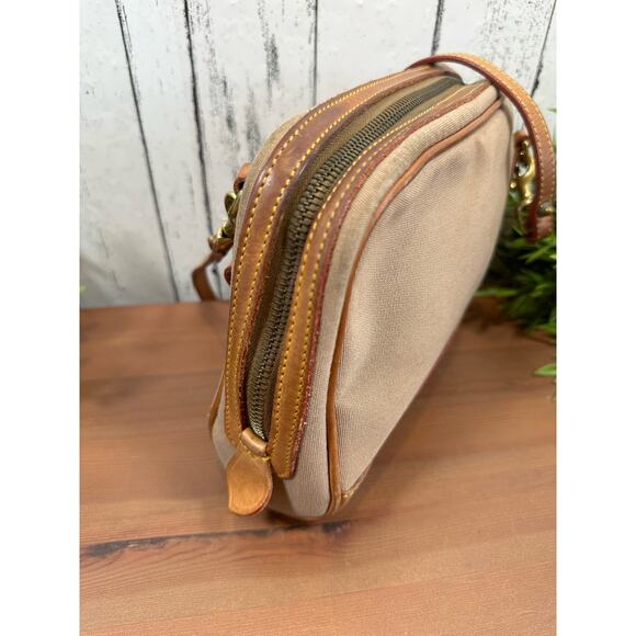 Dooney and Bourke Vintage Leather Canvas Crossbody Bag - Picture 6 of 13